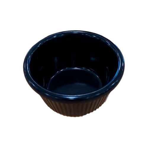 Ramequin mélamine noir côtelé 60 ml