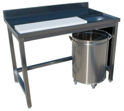 Table de préparation en inox pour viande et poisson