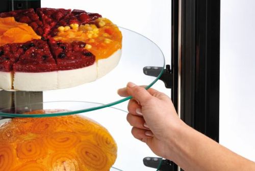 Vitrine à gâteaux avec tablettes amovibles en verre